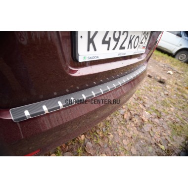 Накладка на задний бампер (carbon) Skoda Octavia A5 FL (2009-2013) бренд – Alu-Frost (Польша) главное фото